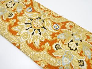 アンティーク　抽象花唐草模様織り出し袋帯（材料）